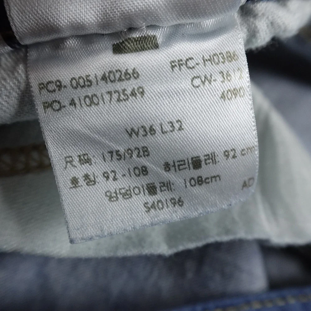 Levis Jeans Mens 36X32 Dark Blue Denim Pants‎ 514 Slim Straight Faded Whiskered